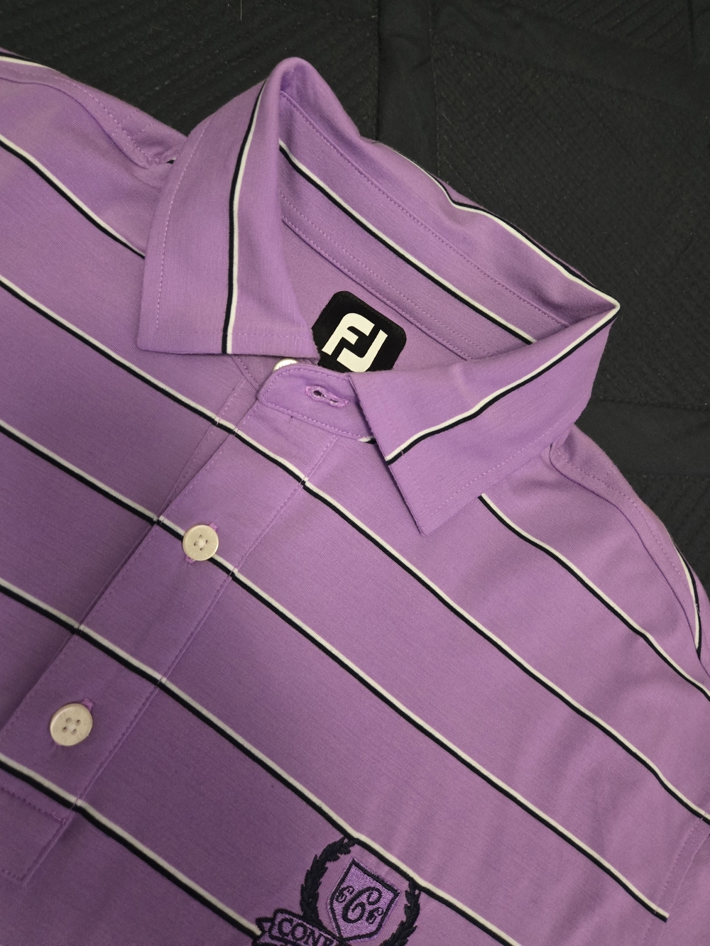FootJoy Lavender Purple Striped Men's Golf Polo